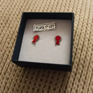 Pendientes Plata 1ª Ley Rojo