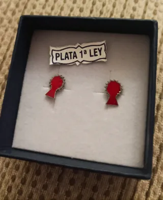 Pendientes Plata 1ª Ley Rojo