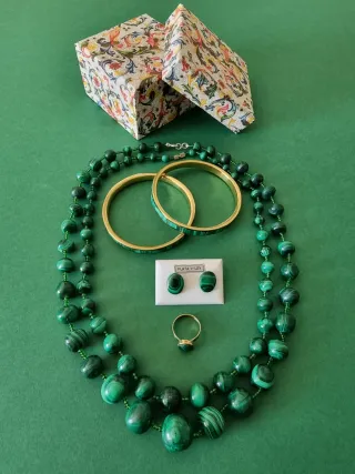 Conjunto Joyería Vintage Malaquita