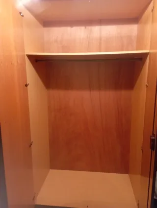 Armario de madera con puertas talladas