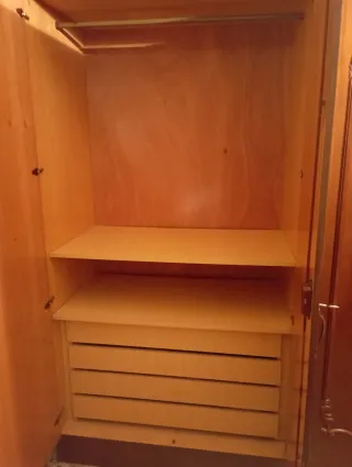 Armario de madera con puertas talladas