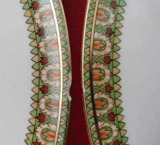 6 Platos Limoges 25cm Filo Dorado Vegetal