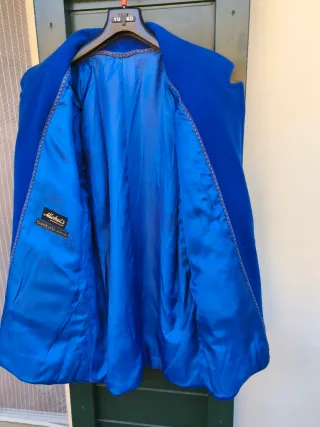 Cappotto Vintage Blu Elettrico Anni '80