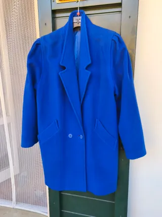 Cappotto Vintage Blu Elettrico Anni '80