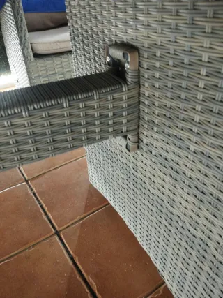 Mesa ratán gris exterior