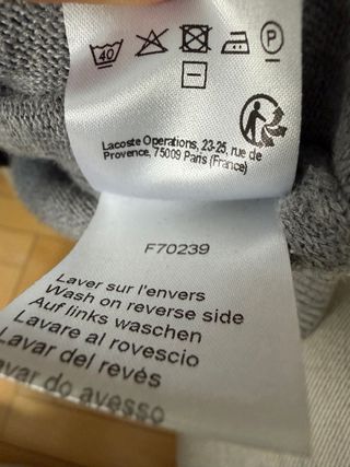 Cárdigan de cremallera Lacoste color Gris Talla L