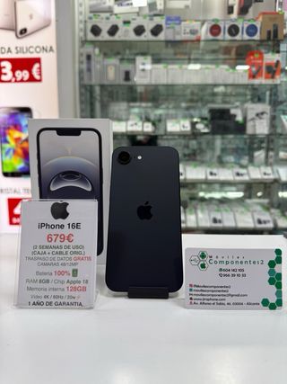 iPhone 16E 128GB 100% BATERÍA Y 2 SEMANAS DE USO