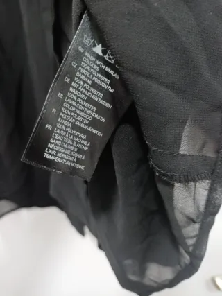 Blusa transparente Negro Mujer