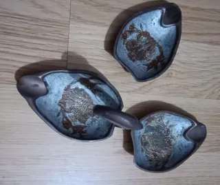 Bombonera e 3 vecchi portacenere impilabili