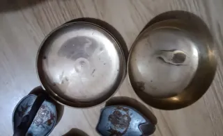 Bombonera e 3 vecchi portacenere impilabili