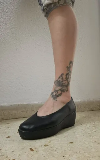 Zapatos de salón negros plataforma piel 38