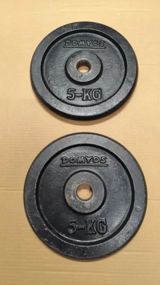 2 discos de pesa DOMYOS 5 kg