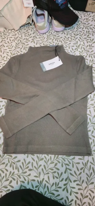 Jersey Lefties cuello alto verde oliva Talla S