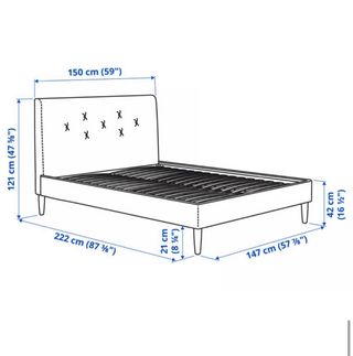 Cama Matrimonio Tela Negra