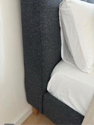 Cama Matrimonio Tela Negra