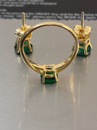 Anillo y Pendientes Oro 18k Esmeraldas Muzo