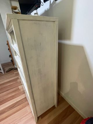 Aparador de madera beige y gris