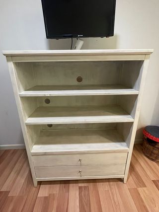 Aparador de madera beige y gris