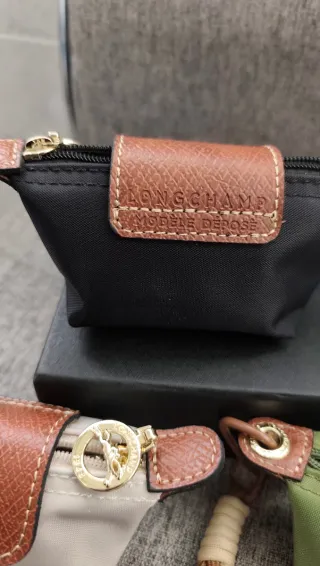 Monedero Longchamp Beige, Negro y Verde