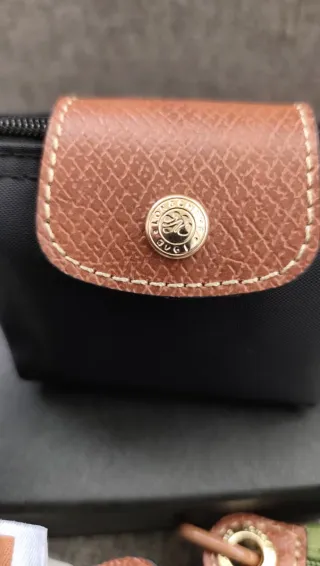 Monedero Longchamp Beige, Negro y Verde