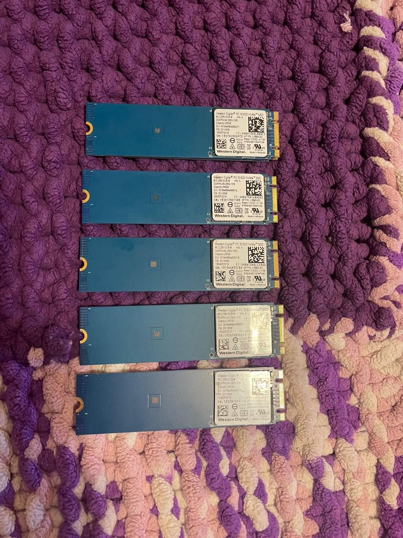 Pack 5 SSD M.2 Nvme WD 256GB