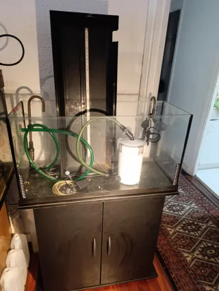 Pecera completa con mesa