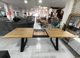Mesa comedor extensible madera y metal