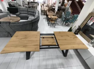Mesa comedor extensible madera y metal