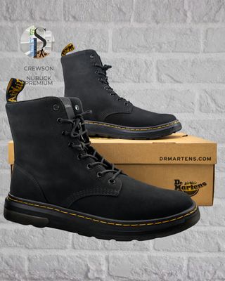 Dr. Martens Crewson Nubuck Hombre Negras Nuevas