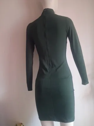 Vestido Zara Invierno Manga Larga Verde