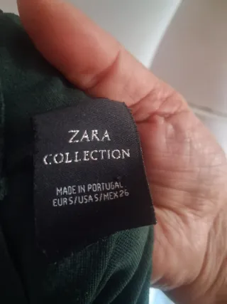 Vestido Zara Invierno Manga Larga Verde