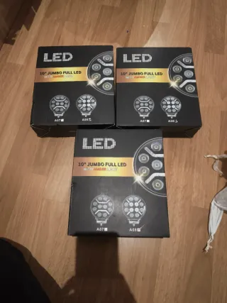 3 Faros LED 10 Jumbo con Luz Ámbar