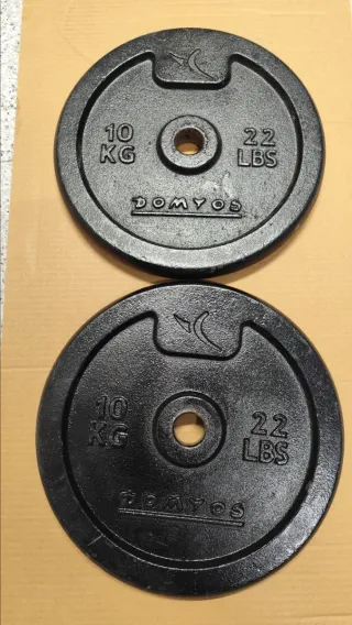 2 discos pesas Domyos 10 kg