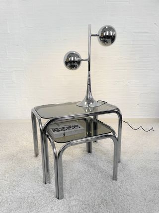 LÁMPARA SOBREMESA EYEBALL. ITALIA 70s