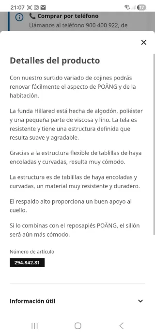 Sillón y reposapiés POÄNG Ikea