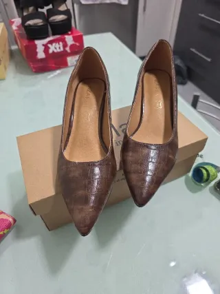 Zapatos de salón ZAR tacón ancho 5cm marrones