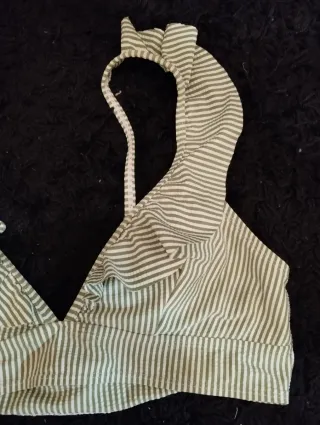 Bikini premamá rayas verde y blanco