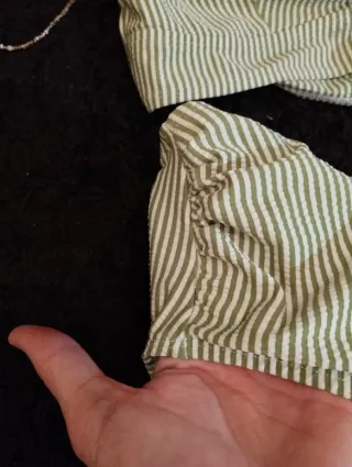 Bikini premamá rayas verde y blanco