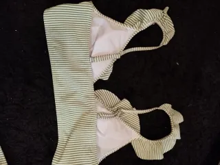 Bikini premamá rayas verde y blanco