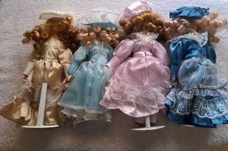 4 Bambole Ceramica Collezionismo