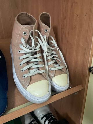 Converse rosas con plataforma poco uso