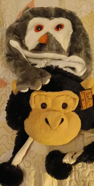 2 Gorros peludos de animales Para niños