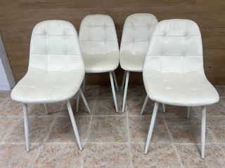 Sillas Comedor/Cocina Terciopelo Blanco