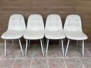 Sillas Comedor/Cocina Terciopelo Blanco