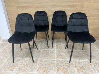 Sillas Comedor/Cocina Terciopelo Blanco