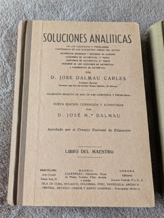 Lote 2 libros antiguos - Aritmética y Soluciones