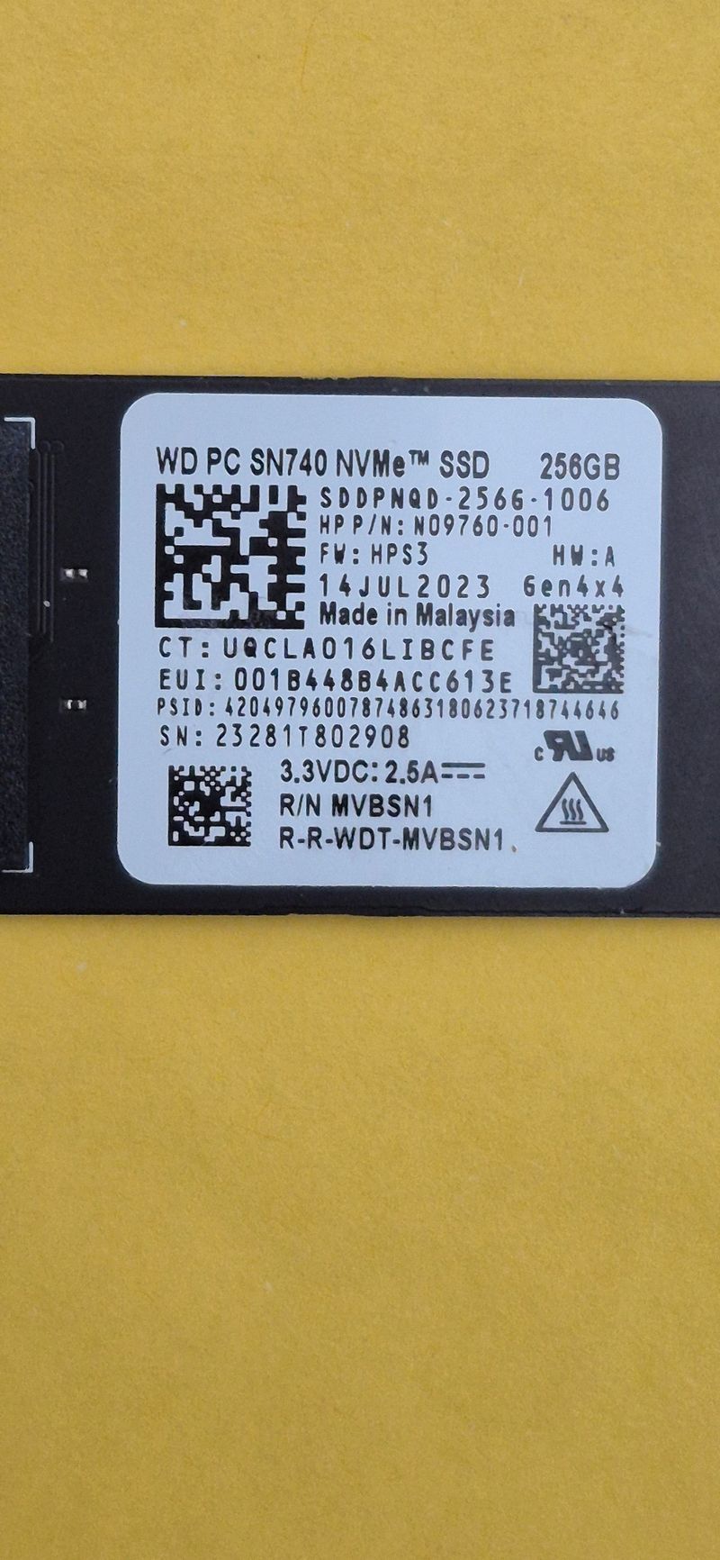 SSD 256GB NVMe M.2 PCIe Gen4X4 afbeelding 3