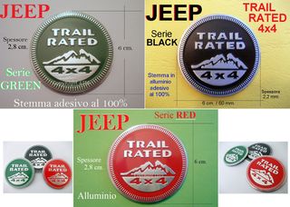 JEEP TRAIL RATED 4x4 Stemma Emblema Adesivo
