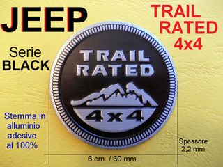 JEEP TRAIL RATED 4x4 Stemma Emblema Adesivo