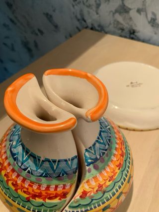 Vaso doppio ceramica Salento multicolor